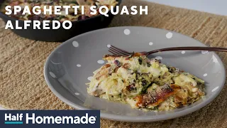 Spaghetti Squash Alfredo | Half Homemade