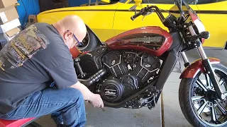 Indian scout rogue Bassani exhaust swap