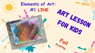 Line painting art , elements of art , foil printing with lines