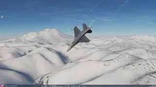 F-16 DCS world flare-drop over the Caucasus mountains