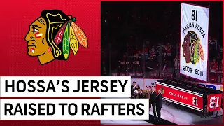 WATCH: Blackhawks raise Hossa's 81 to the rafters | NBC Sports Chicago