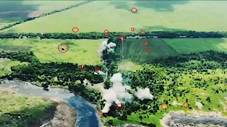 Ammunition Depot Of BM-21 Grad Rocket Gets Hit Causing Rockets To Fly Everywhere