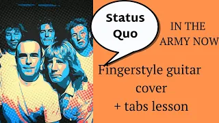 Tutorial - Status Quo - In the army now - how to play on guitar fingerstyle tabs