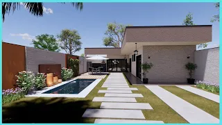 3D Project - House in L -2 Bedrooms | 2 Bathrooms | Room | Kitchen.#3d #house #project