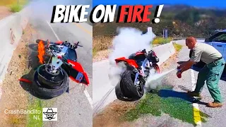 Extreme Motorcycle Fire Crashes 2023 | CrashBanditoNL