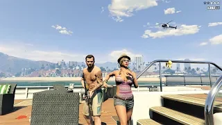 GTA 5 - Michael And Tracey's FIVE STAR COP BATTLE ON A YACHT!! (GTA V Funny Moments)