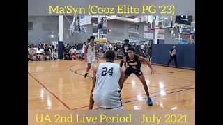 Ma'Syn (Cooz Elite PG) '23 @ UA live period in Dallas, TX July 2021