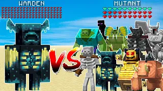 Warden vs All Mutant Mobs in minecraft - Mob Battle