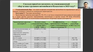 Сколько придётся заплатить за утилизационный сбор за ввоз грузового автомобиля в Казахстане в 2023 г