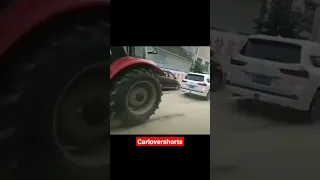 Landcrusier vs tractor tug of war gone wrong ❌❌#shorts #tugofwar #carwow #landcruiser #tractor#wrong