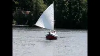 Sunfish sail rigged as a crab claw