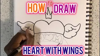 How to Draw a Heart with Wings for Mom | Mothers Day Art 🌹