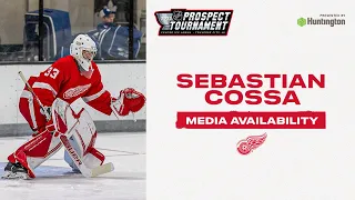 Sebastian Cossa following game 3 of the 2022 NHL Prospect Tournament