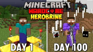 I Survived 100 Days as HEROBRINE in Hardcore Minecraft... (Hindi)