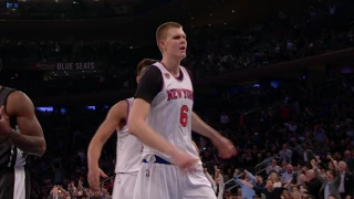 Porzingis Gets the Block then the Dunk!