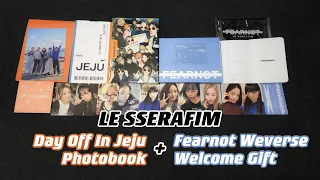 [Unboxing] LE SSERAFIM - FEARNOT Membership Welcome Gift + Day Off in Jeju Photobook (with POB)