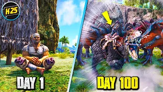 I Survived 100 Days of HARDCORE Ark Survival Evolved on THE CENTER😬