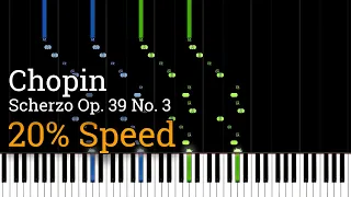 Chopin - Scherzo Op. 39 No. 3 (Slow Piano Tutorial) [20% Speed]