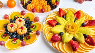 ¡5 platos de frutas para fiestas! ¡Hermoso corte de frutas para la mesa festiva! Comida casera!!