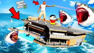 Franklin and Shinchan Stuck ON A Floating House In GTA 5 | GTA 5 Tamil