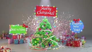 Animated Christmas Card Template - Dancing Xmas Tree