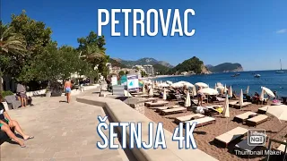 Petrovac na moru, šetnja kroz mesto, 4K