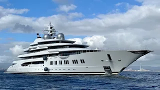 AMADEA, 106m Lurssen Built Superyacht Docking In Gibraltar 4K
