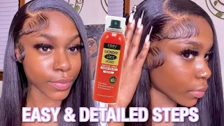 THE BEST STRAIGHT HAIR I’VE HAD RECENTLY | Detailed Install Using Ebin Lace Spray | Kriyya Hair