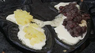 Korean Street Food - FISH-SHAPED BREAD Stuffed with Red Bean and Custard