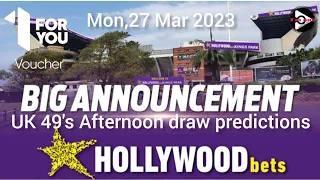 UK 49's Afternoon draw predictions (Mon,27 Mar 2023)