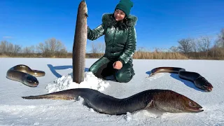 Wild Fishing And Culinary Masterpiece! Cooking Eel With Pineapple In The Oven Outside