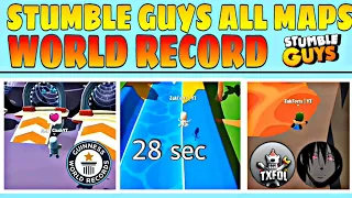 ALL MAPS WORLD RECORD 😱 IN STUMBLE GUYS 🔥 || ALL MAPS SPEED RUN