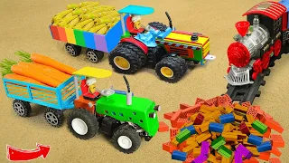 Diy tractor mini Bulldozer to making concrete road | Construction Vehicles, Road Roller #178