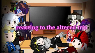 fnaf and bnha react to the Altered trio again |Izuku Afton, Momo Afton and Katsuki Emily AU