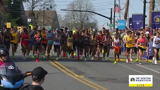 Men's professional runners begin 2024 Boston Marathon