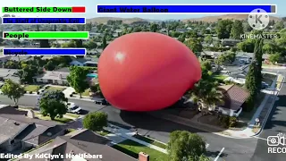 Buttered Side Down (9779) Giant Water Balloon Final Battle with Healthbars (55k Subscribers Special)