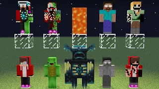 which will survive - jj and mikey mutant vs WARDEN vs HEROBRINE vs Destorted Alex in MINECRAFT