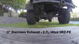 2.7L Hilux 3RZ-FE - 3" Stainless Exhaust vs Stock System