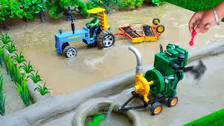 diy tractor miniature harrow machine science project | water pump