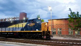 CSX “Pere Marquette” 1899 leads as it pulls 102 cars through downtown!