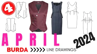 Burda 4/2024 FULL LINE DRAWINGS | Spring Sewing Inspiration