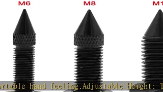 Flushbay 4 Pack Speaker Spikes Floor Protectors Adjustable Speaker Isolation Spikes M6 Black for Su