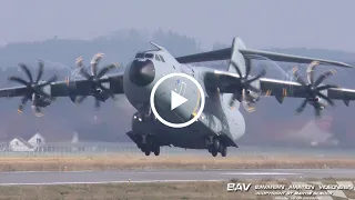 Airbus A400M Atlas - German Air Force 54+28 - takeoff at Memmingen Airport