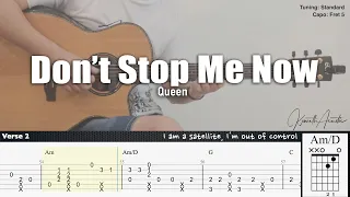 Don’t Stop Me Now - Queen | Fingerstyle Guitar | TAB + Chords + Lyrics