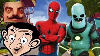 Hello Neighbor - New Neighbor Shrek Alien Mr Bean Spider-Man History Gameplay Walkthrough
