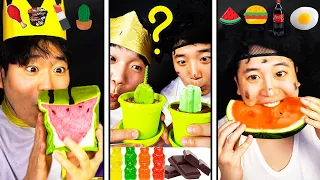 REAL FOOD VS JELLY CHOCOLATE Emoji Food Challenge || What kind of food is real food or jelly food?