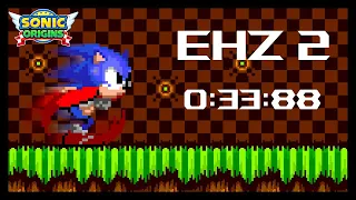 Sonic Origins - Sonic 2: Emerald Hill Act 2 Speedrun - 0:33.88