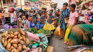 THE BIGGEST MARKET IN ACCRA!! . MOKOLA GHANA 🇬🇭 STREET FOOD AND MARKET TOUR. @truemamle6184