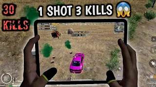 30 kills!! 1 shot 3 kills 😱 AMR + MG3 | IPAD PRO 4-FINGERS CLAW HANDCAM GAMEPLAY