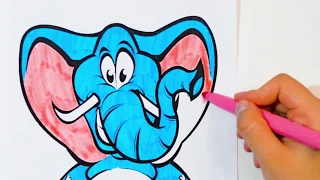 Раскраска Голубой Слон / Раскраски для детей